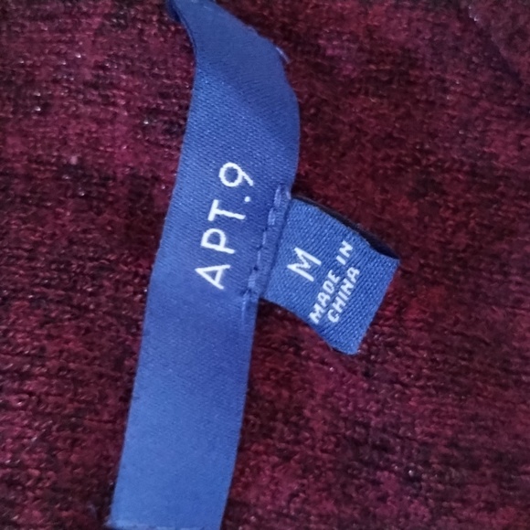 ⭐apt. 9 Slim Fit Women's V Neck Sweater Size Medium Merino Blend Burgundy - Picture 5 of 11